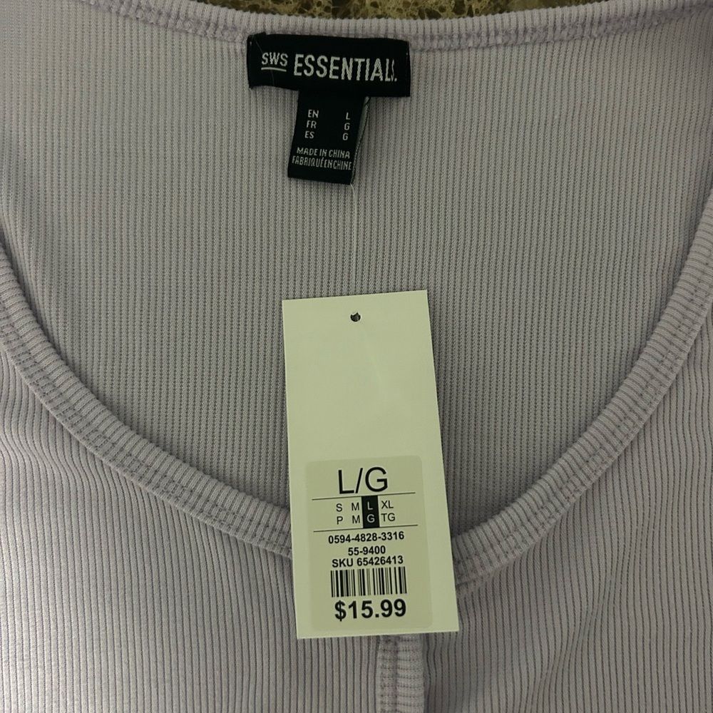Essentials Light Purple Button Down Shirt - Picture 3 of 3
